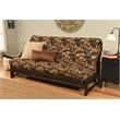 Pemberly Row Full-size Fabric Futon Mattress in Brown Peter's Cabin Print-Frame Not Included