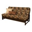 Pemberly Row Full-size Fabric Futon Mattress in Brown Peter's Cabin Print-Frame Not Included