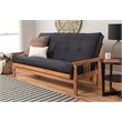 Pemberly Row Full-size Suede Fabric Futon Mattress in Black-Frame Not Included