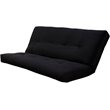 Pemberly Row Full-size Suede Fabric Futon Mattress in Black-Frame Not Included