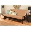 Pemberly Row Full-size Suede Fabric Futon Mattress in Brown-Frame Not Included