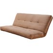 Pemberly Row Full-size Suede Fabric Futon Mattress in Brown-Frame Not Included