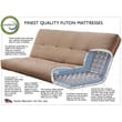 Pemberly Row Full-size Twill Fabric Futon Mattress in Black-Frame Not Included