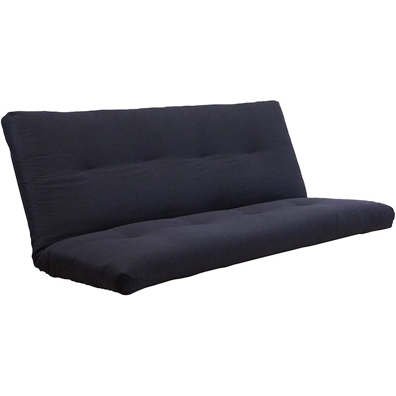 Pemberly Row Full-size Twill Fabric Futon Mattress in Black-Frame Not Included