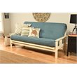 Pemberly Row Full-size Linen Fabric Futon Mattress in Aqua Blue-Frame Not Included