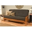 Pemberly Row Full Linen Fabric Futon Mattress in Gray - Frame Not Included