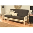 Pemberly Row Full Linen Fabric Futon Mattress in Gray - Frame Not Included