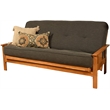 Pemberly Row Full Linen Fabric Futon Mattress in Gray - Frame Not Included