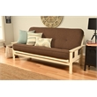 Pemberly Row Full Linen Fabric Futon Mattress in Cocoa Brown-Frame Not Included
