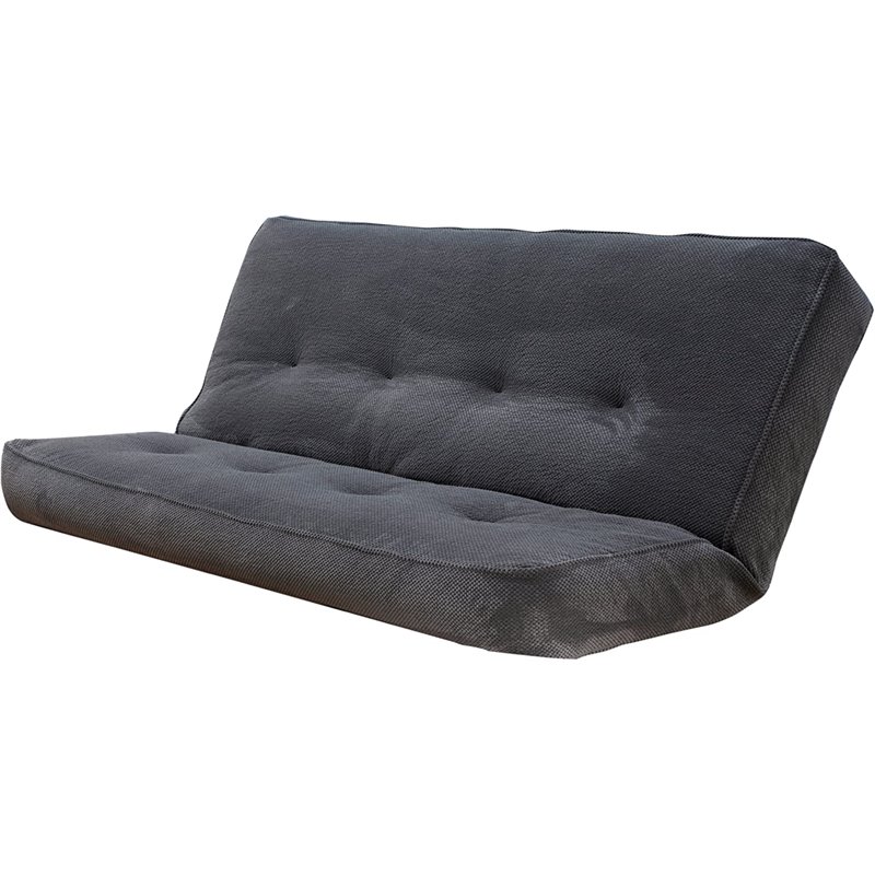Pemberly Row Full Fabric Futon Mattress in Marmont Thunder Blue-Frame Not Included