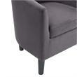 Pemberly Row Contemporary Fabric Accent Chair with Ottoman in Gray