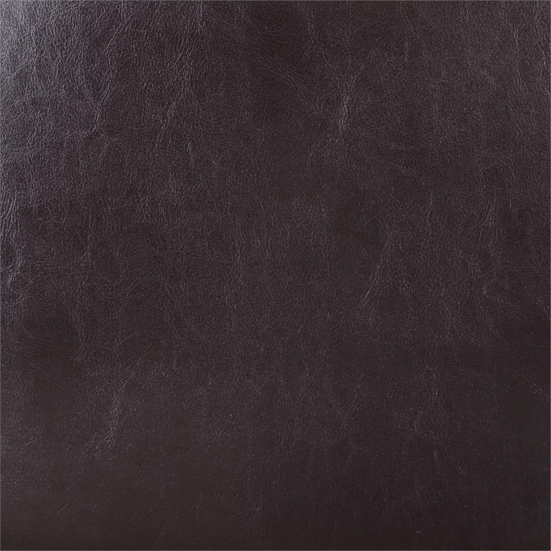 Pemberly Row Contemporary Faux Leather Accent Chair with Ottoman in Espresso