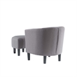 Pemberly Row Contemporary Fabric Accent Chair with Ottoman in Cement Gray