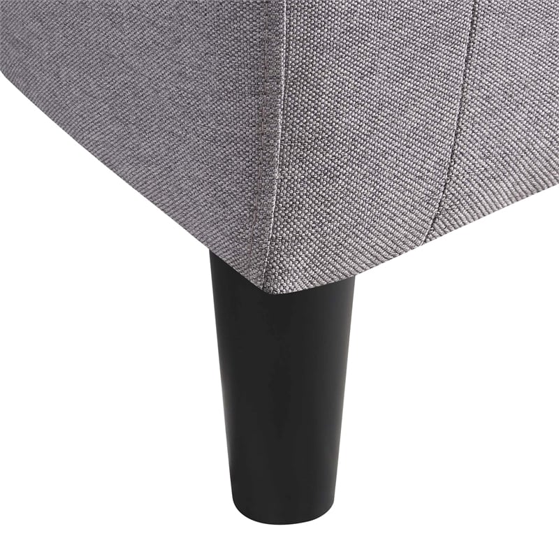 Pemberly Row Contemporary Fabric Accent Chair with Ottoman in Cement Gray