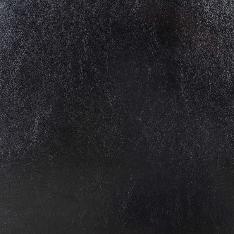 Pemberly Row Contemporary Faux Leather Accent Chair with Ottoman in Black