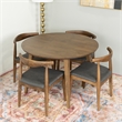 Pemberly Row 5-Piece Mid-Century Solid Wood Dining Set with 4 Chairs in Gray