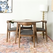 Pemberly Row 5-Piece Mid-Century Solid Wood Dining Set with 4 Chairs in Gray