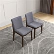 Pemberly Row Mid Century Modern Fabric Dining Chair in Light Grey (Set of 2)