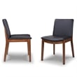 Pemberly Row Faux Leather Dining Chair in Black (Set of 2)