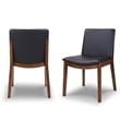 Pemberly Row Faux Leather Dining Chair in Black (Set of 2)