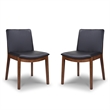 Pemberly Row Faux Leather Dining Chair in Black (Set of 2)