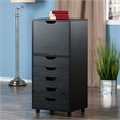 Pemberly Row 5-Drawer Tall Door Contemporary Wood Storage Cabinet in Black