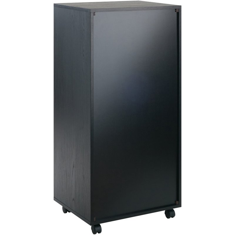Pemberly Row 5-Drawer Tall Door Contemporary Wood Storage Cabinet in Black