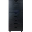 Pemberly Row 5-Drawer Tall Door Contemporary Wood Storage Cabinet in Black