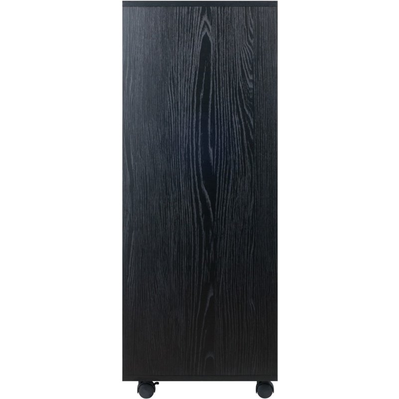 Pemberly Row 5-Drawer Tall Door Contemporary Wood Storage Cabinet in Black