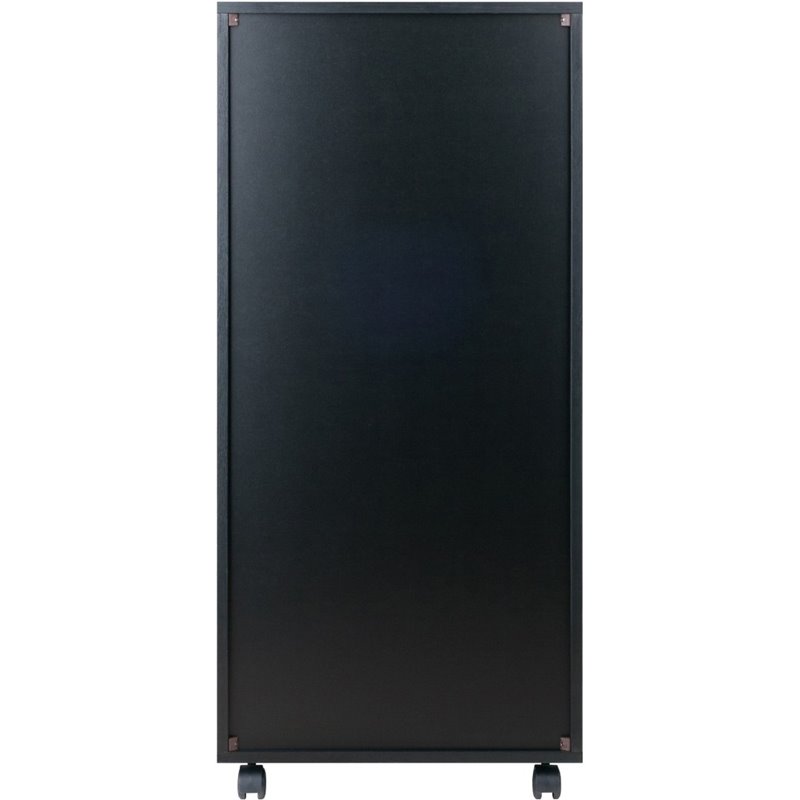 Pemberly Row 5-Drawer Tall Door Contemporary Wood Storage Cabinet in Black