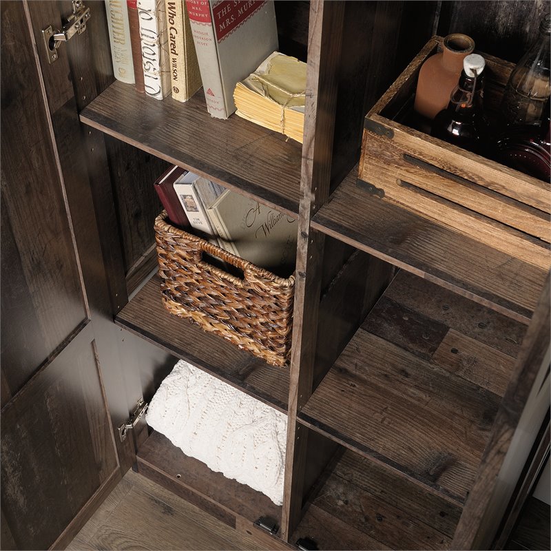 Pemberly Row 2-Door Engineered Wood Storage Cabinet in Reclaimed Pine/Brown