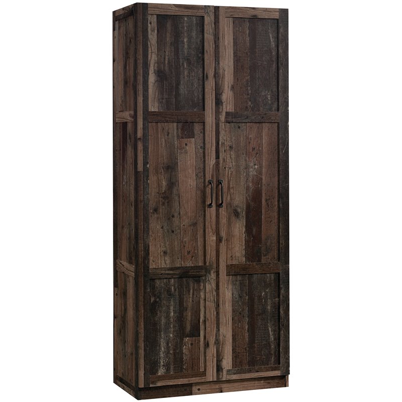 Pemberly Row 2-Door Engineered Wood Storage Cabinet in Reclaimed Pine/Brown