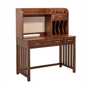 pemberly row traditional wood desk with antique brass knob hardware
