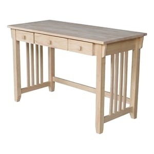 Pemberly Row Traditional Solid Harwood Computer Desk in Natural