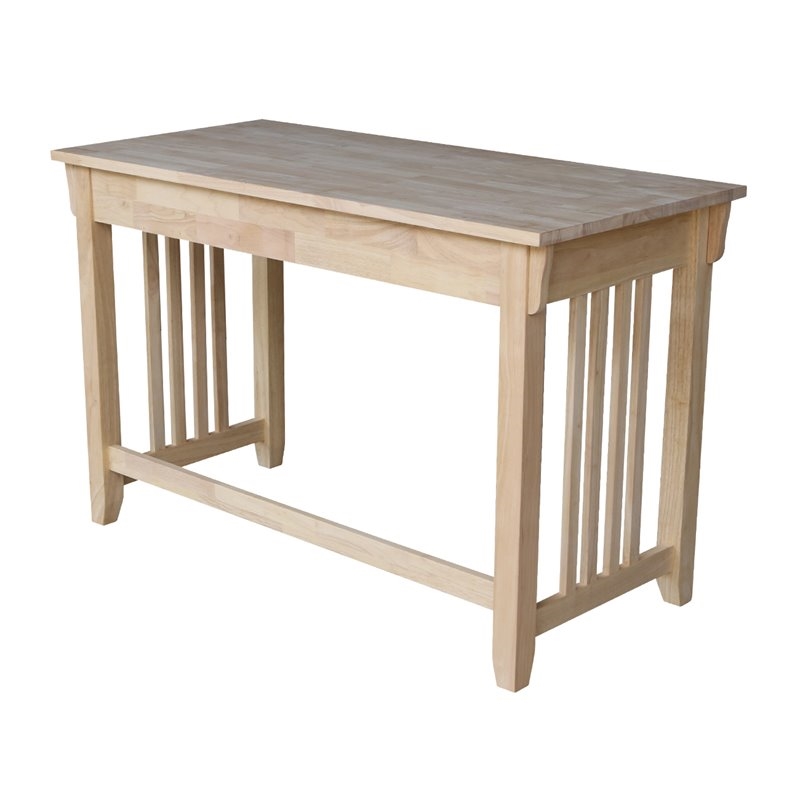 Pemberly Row Traditional Solid Harwood Computer Desk in Natural