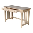 Pemberly Row Traditional Solid Harwood Computer Desk in Natural