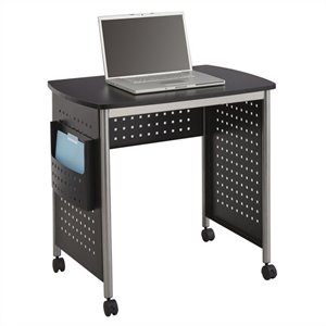 pemberly row contemporary workstation in black finish