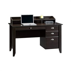 pemberly row contemporary computer desk in jamocha wood