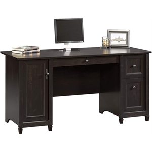 Pemberly Row Engineered Wood 2-Drawers Computer Desk in Estate Black