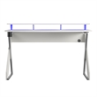 Pemberly Row Modern Gaming Desk with Riser in White