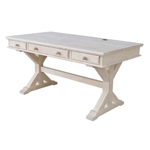 Pemberly Row Traditional Executive Desk with Canyon Base