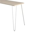 Pemberly Row Modern Wood/Metal L Desk with Riser in Light Brown