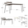 Pemberly Row Modern Wood/Metal L Desk with Riser in Light Brown