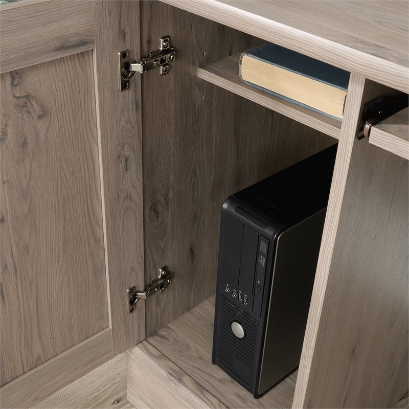 Pemberly Row 2-Drawer Coastal Engineered Wood Computer Desk in Laurel Oak