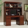 Pemberly Row Traditional Wood Computer Credenza in Classic Cherry