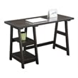 Pemberly Row Trestle Desk in Espresso Wood Finish