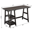 Pemberly Row Trestle Desk in Espresso Wood Finish
