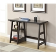 Pemberly Row Trestle Desk in Espresso Wood Finish