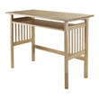 Pemberly Row Foldable Transitional Solid Wood Computer Desk in Natural