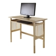 Pemberly Row Foldable Transitional Solid Wood Computer Desk in Natural